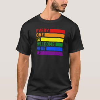 Alla här välkomnar Rainbow Lgbtq Pride Tran T Shirt
