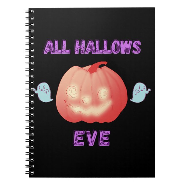 Alla helgons afton Halloween Pumpa och spöken Anteckningsbok (Framsidan)