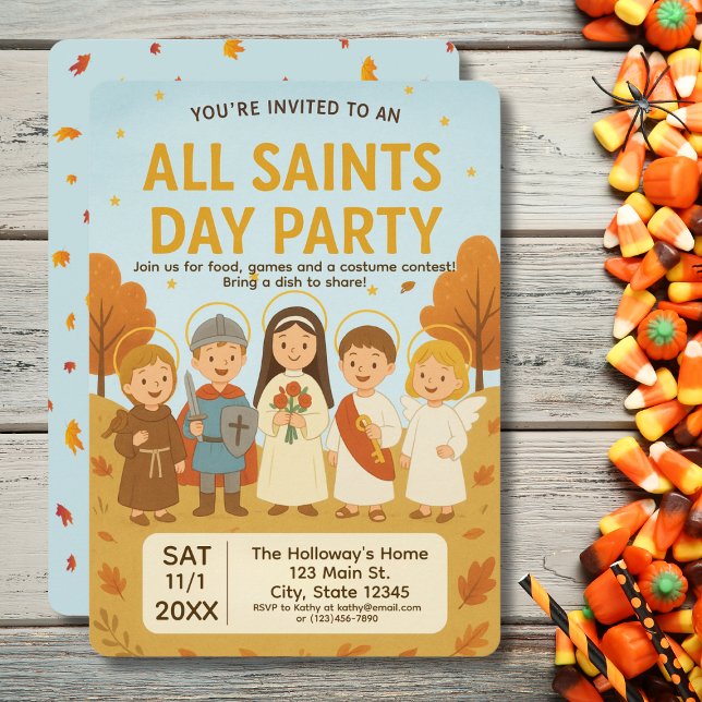 Alla helgons dag kostymfest inbjudan (Invitation to an All Saints party)