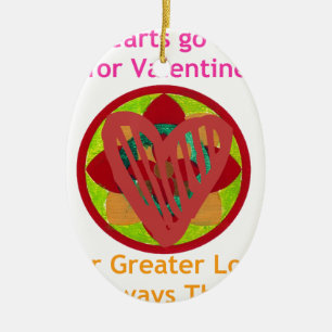 Alla hjärtan går hem för Valentine Art-utskrift Julgransprydnad Keramik