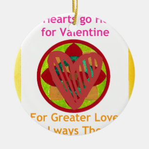 Alla hjärtan går hem för Valentine Art-utskrift Julgransprydnad Keramik