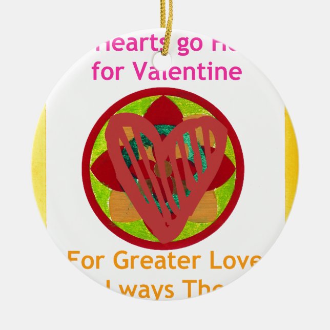 Alla hjärtan går hem för Valentine Art-utskrift Julgransprydnad Keramik (Framsidan)