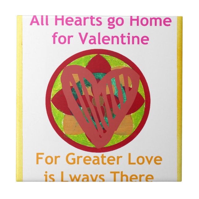 Alla hjärtan går hem för Valentine Art-utskrift Kakelplatta (Framsidan)