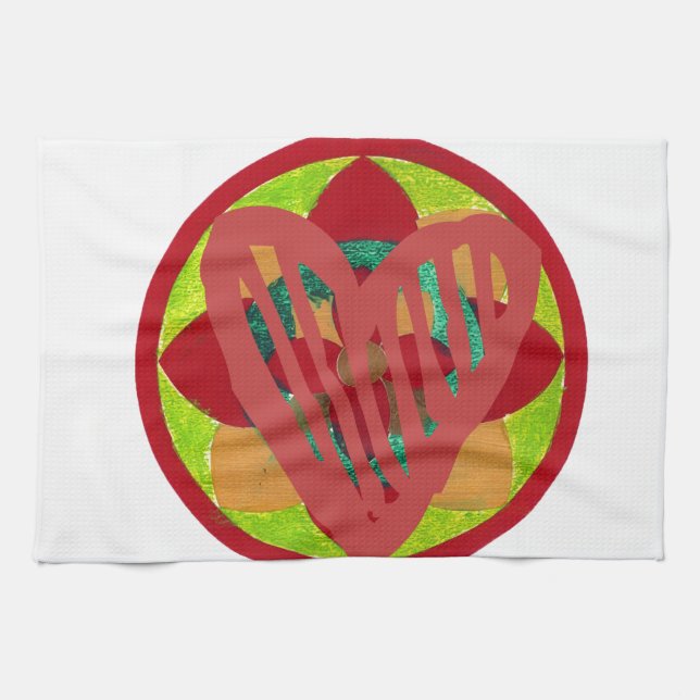 Alla hjärtan går hem för Valentine Art-utskrift Kökshandduk (Horisontell)