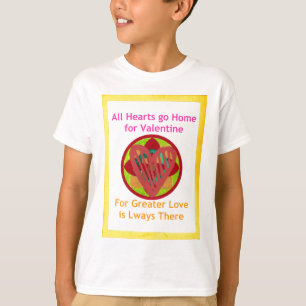 Alla hjärtan går hem för Valentine Art-utskrift Tee Shirt