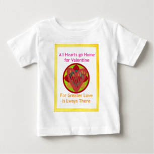 Alla hjärtan går hem för Valentine Art-utskrift Tee Shirt