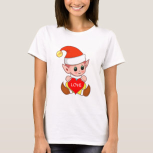 Alla hjärtans-älva med hjärta t shirt