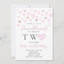 Alla hjärtans andra födelsedagsinbjudan inbjudningar