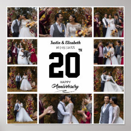 Alla hjärtans årsdag 10 Foto Collage Poster