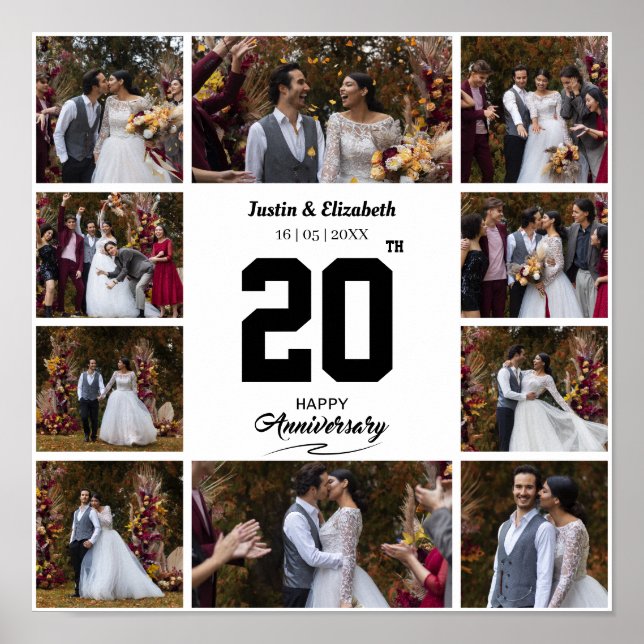 Alla hjärtans årsdag 10 Foto Collage Poster (Framsidan)