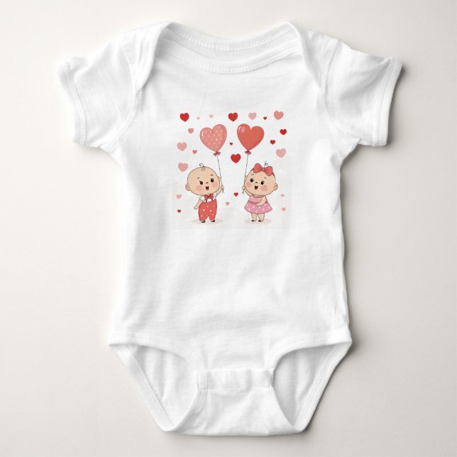 Alla hjärtans Baby-dräkt. T Shirt (Framsida)