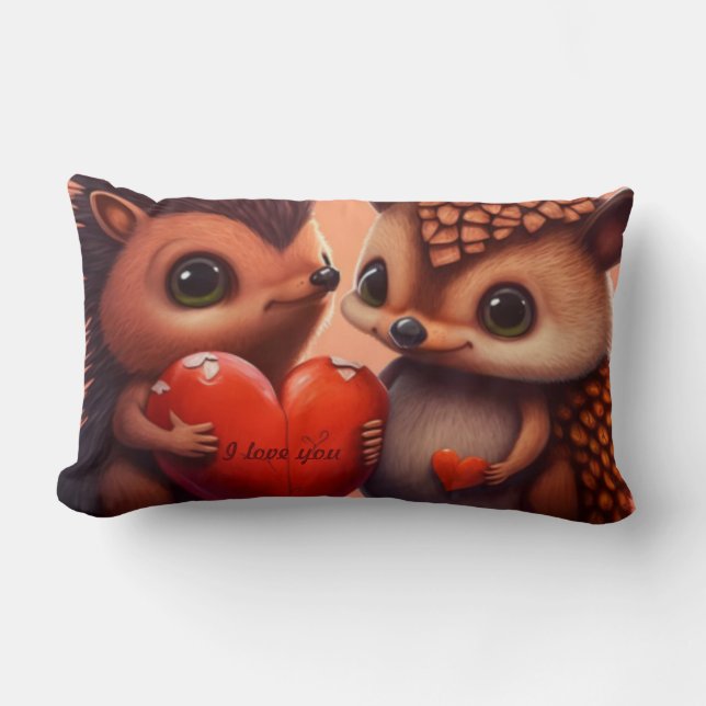 Alla hjärtans björns anpassningsbar för tecknad lumbarkudde (Framsida)