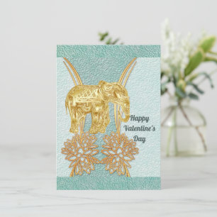 Alla hjärtans boykompis Teal Blue Guld Elephant Ca
