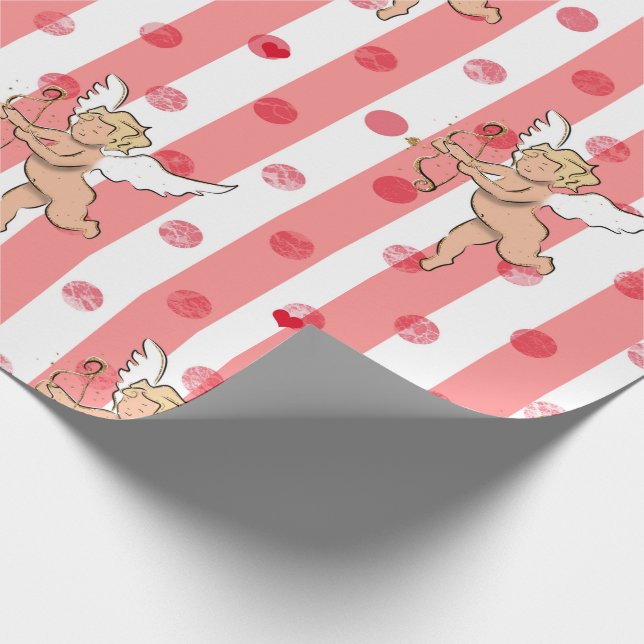 Alla hjärtans cupid ängel rosa_large presentpapper (Hörn)