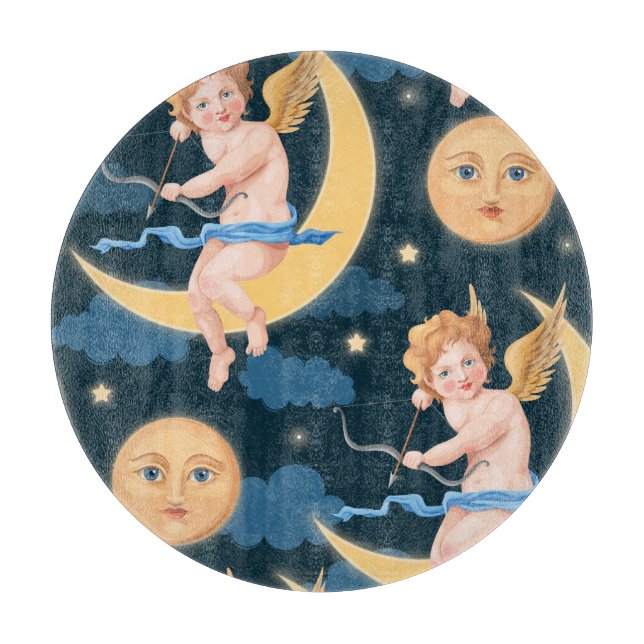Alla hjärtans cupid, måne: sömlös mönster (Framsidan)