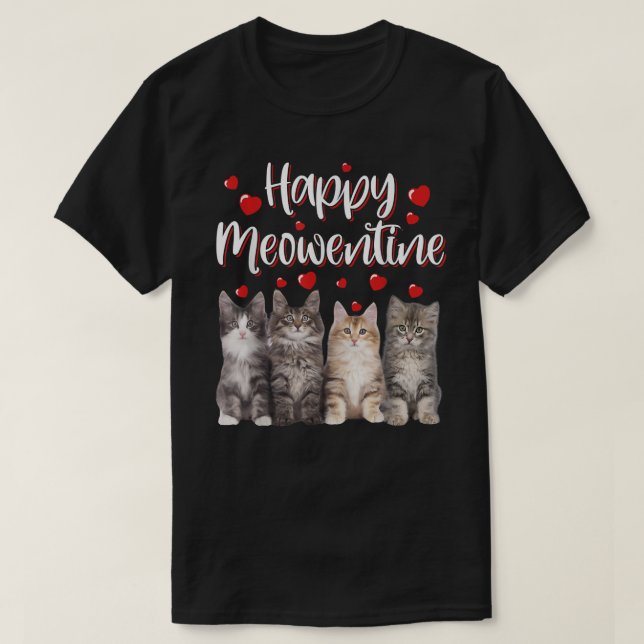 Alla hjärtans dag 2022 Cute Cats Kitten Matchin T Shirt (Design framsida)
