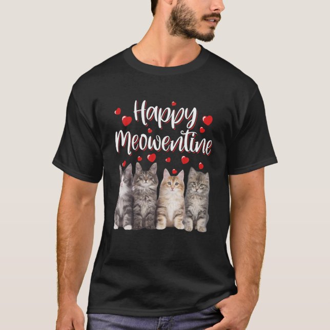 Alla hjärtans dag 2022 Cute Cats Kitten Matchin T Shirt (Framsida)