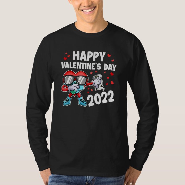 Alla hjärtans dag 2022 Dabbing Heart Dab Ansikte M T Shirt (Framsida)