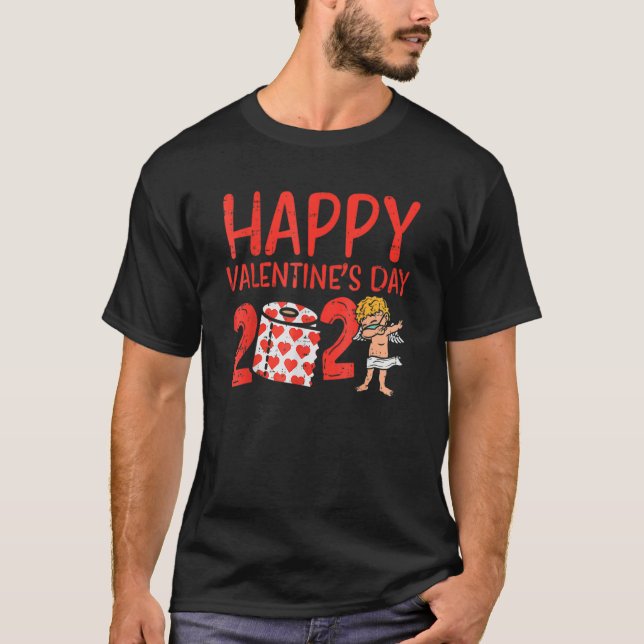 Alla hjärtans dag 2023 Cupid Ansikte Mask Quaranti T Shirt (Framsida)