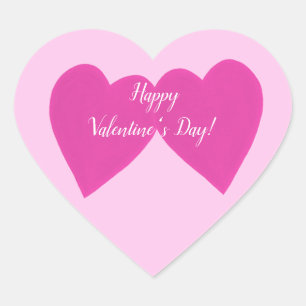 Alla hjärtans dag 2 Rosa Hearts Stickers Hjärtformat Klistermärke