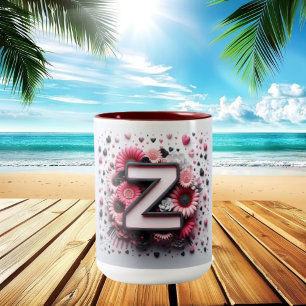 Alla hjärtans dag 3D A till Z Alphabet-kaffe Mugg