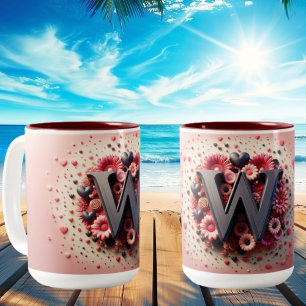 Alla hjärtans dag 3D A till Z Alphabet-kaffe Mugg