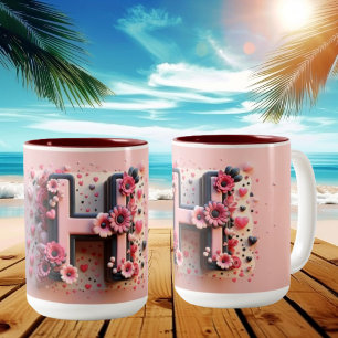 Alla hjärtans dag 3D A till Z Alphabet-kaffe Mugg