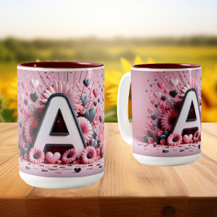 Alla hjärtans dag 3D A till Z Alphabet-kaffe Mugg