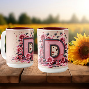 Alla hjärtans dag 3D A till Z Alphabet-kaffe Mugg