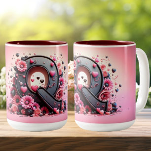 Alla hjärtans dag 3D A till Z Alphabet-kaffe Mugg