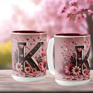 Alla hjärtans dag 3D A till Z Alphabet-kaffe Mugg
