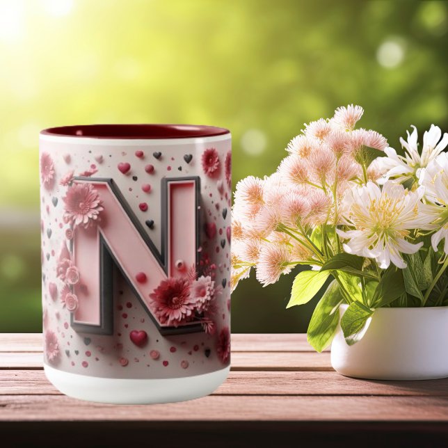 Alla hjärtans dag 3D A till Z Alphabet-kaffe Mugg (Skapare uppladdad)