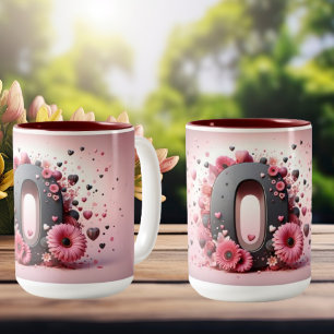 Alla hjärtans dag 3D A till Z Alphabet-kaffe Mugg