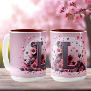 Alla hjärtans dag 3D A till Z Alphabet-kaffe Mugg