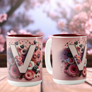 Alla hjärtans dag 3D A till Z Alphabet-kaffe Mugg