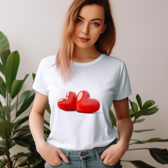 Alla hjärtans dag 3d stereo kärlek t shirt (Skapare uppladdad)