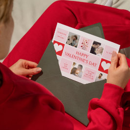 Alla hjärtans dag 5 Foto Collage Platt Högtidkort Julkort