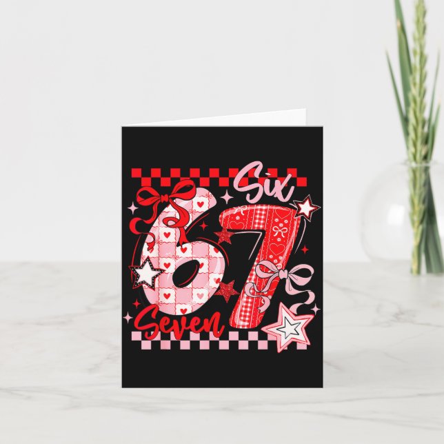 Alla hjärtans dag 67 Sex Sju Preppy Hjärtan Kokett Kort (Framsida)