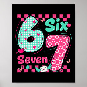 Alla hjärtans dag 6 7 Sex Sju Preppy Hjärtan Par Poster
