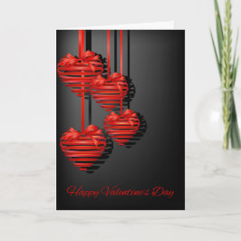 Alla hjärtans dag - Abstrakt Hjärtprydnader Helgkort