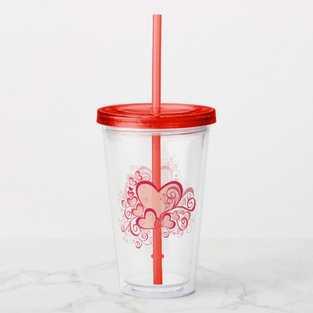 Alla hjärtans dag Akryl Tumbler Take Away Mugg (Framsida)