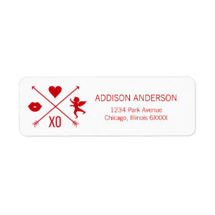 Alla hjärtans dag Alla hjärtans Adressetiketter Returadress Etikett