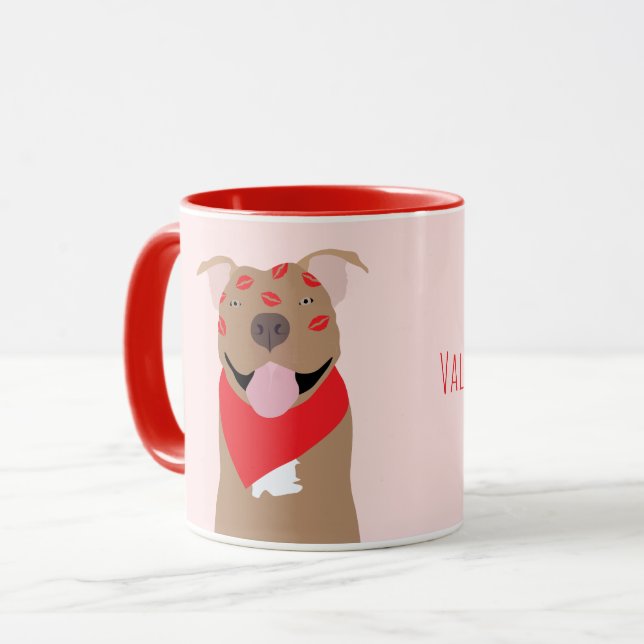 Alla hjärtans dag American Bulldog Kiss Marks Mugg (Framsida vänster)