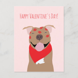 Alla hjärtans dag American Bulldog Kiss Marks Vykort