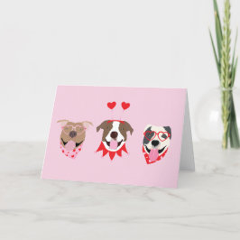 Alla hjärtans dag American Pit Bull Terriers Helgkort