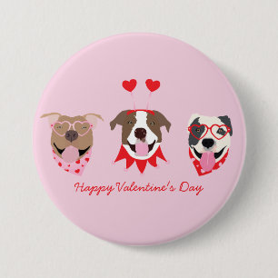 Alla hjärtans dag American Pit Bull Terriers Knapp