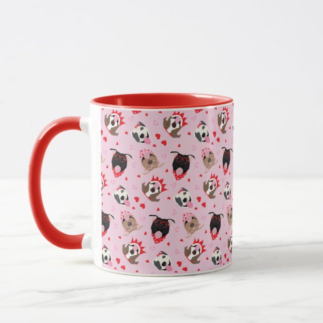 Alla hjärtans dag American Pit Bull Terriers Mugg (Vänster)