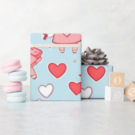 Alla hjärtans dag änglar och hjärta Wrapping Pappe Presentpapper