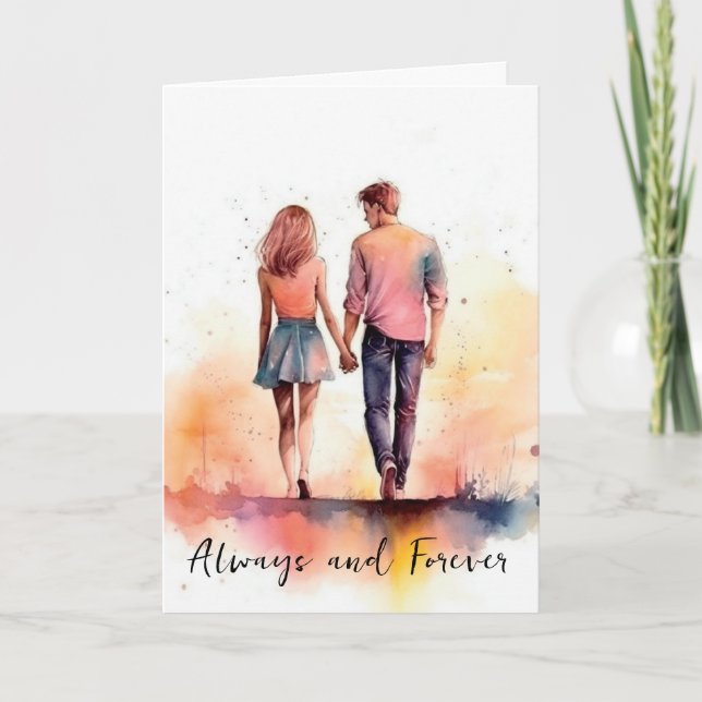 Alla hjärtans dag Anniversary Korthälften Kort (Framsida)