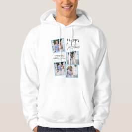 Alla hjärtans dag Anpassad 4 Foto Collage & Namn Hoodie
